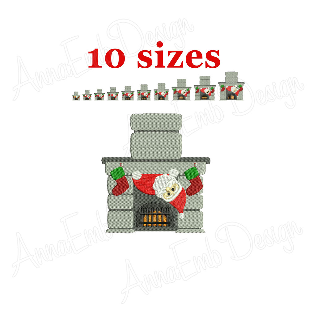 Santa In Chimney Embroidery Design Santa Claus Embroidery Design Machine Embroidery Christmas Santa 0