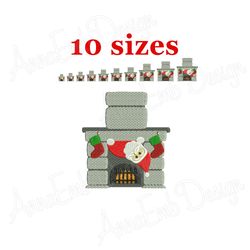 santa in chimney embroidery design. santa claus embroidery design. machine embroidery. christmas santa