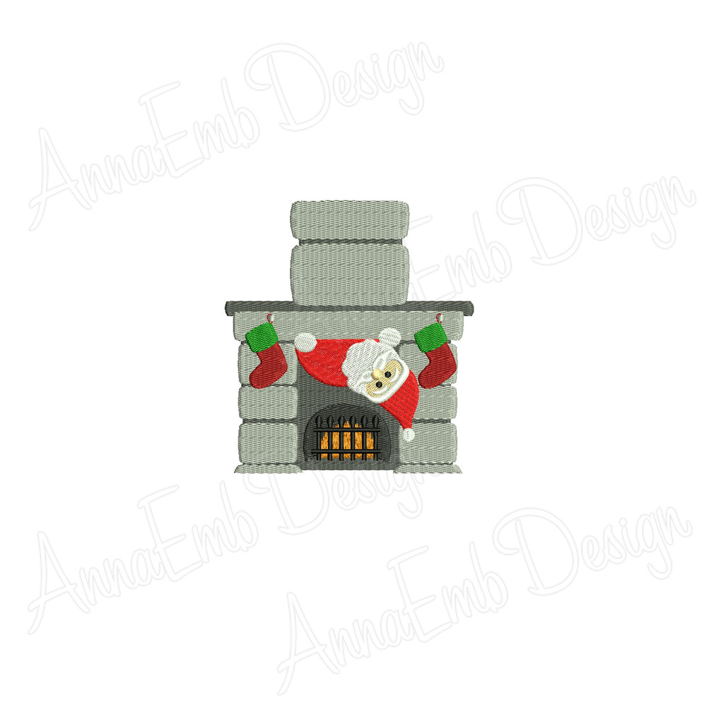 Santa In Chimney Embroidery Design Santa Claus Embroidery Design Machine Embroidery Christmas Santa 1