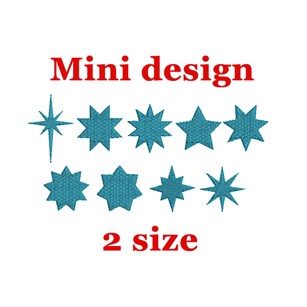 Mini Star Machine Embroidery Design Star Embroidery Design Star Fill Design Embroidery Pattern Star 0