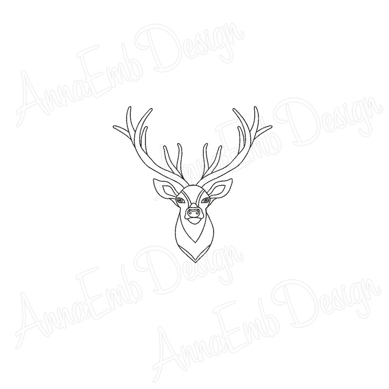 Deer Head Embroidery Design Deer Head Mini Embroidery Hunting Embroidery Deer Design Deer Buck Deer 1