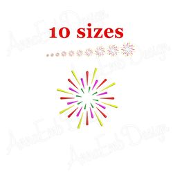 fireworks embroidery design. 4th of july embroidery designs. fill embroidery design. patriotic fireworks. patriotic