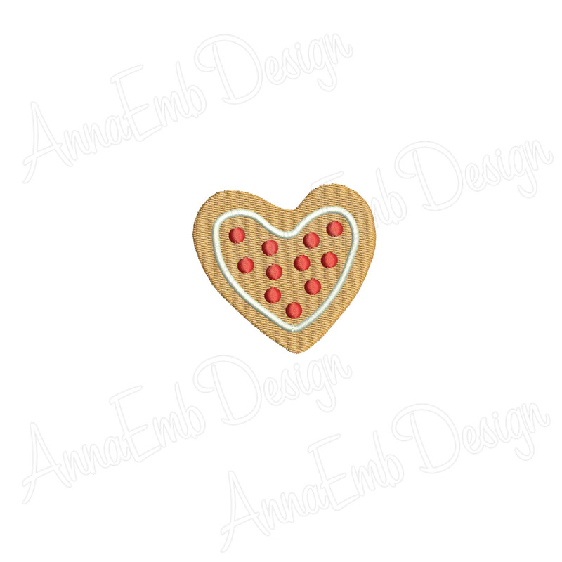 Gingerbread Heart Embroidery Design Mini Gingerbread Heart Christmas Embroidery Machine Embroidery 1