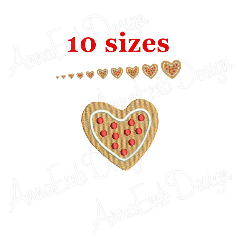 Gingerbread Heart Embroidery Design Mini Gingerbread Heart Christmas Embroidery Machine Embroidery 0