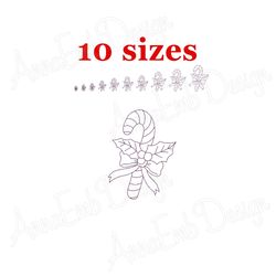 candy cane embroidery design. machine embroidery designs. mini candy cane. christmas embroidery. candy cane contour.