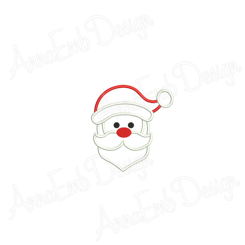Santa Claus Applique Embroidery Design Santa Claus Embroidery Mini Santa Claus Christmas Embroidery 2