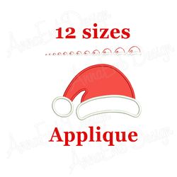 santa hat applique embroidery design. mini santa hat. machine embroidery. christmas embroidery.