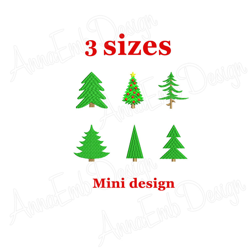 Tree Embroidery Design Camping Embroidery Design Tree Mini Tree Silhouette Christmas Tree Design 0