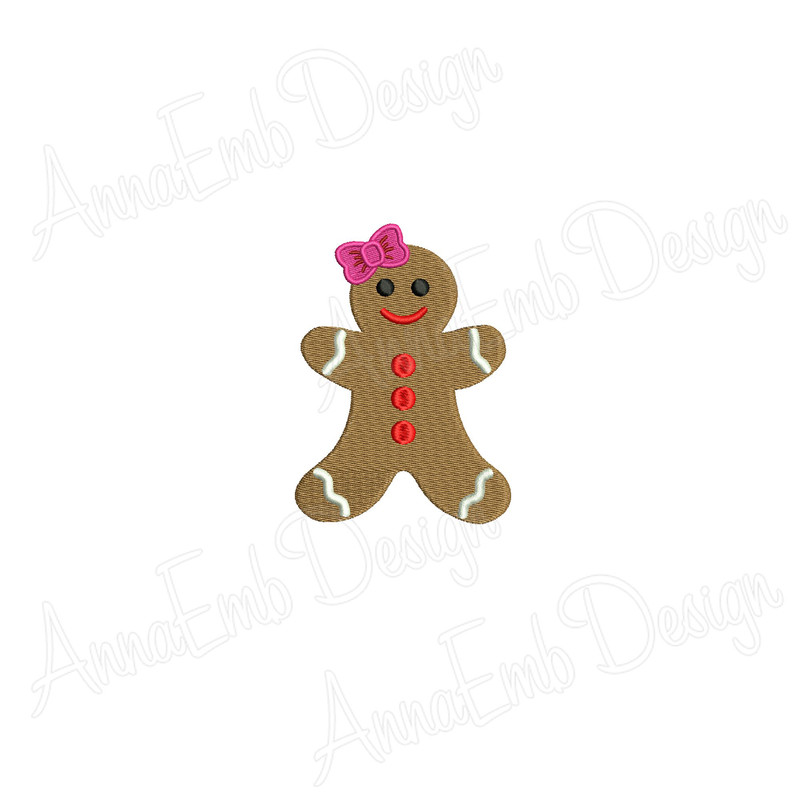Gingerbread Girl Embroidery Design Mini Gingerbread Girl Christmas Embroidery Design Gingerbread Wo 1