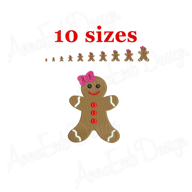 Gingerbread Girl Embroidery Design Mini Gingerbread Girl Christmas Embroidery Design Gingerbread Wo 0