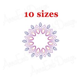flower monogram embroidery design. mandala embroidery. snowflake embroidery design. yoga embroidery. machine embroidery.