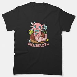 cute & funny snaxolotl adorable snacking axolotl essential t-shirt