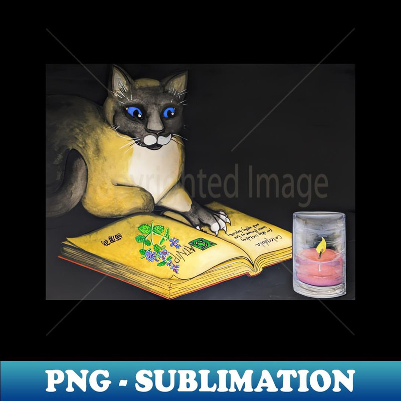 The Herbalist - Whimsical Cat Painting - Professional Sublimation Digital Download