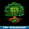 Mental Health Awareness Tree Green Ribbon - Retro PNG Sublimation Digital Download