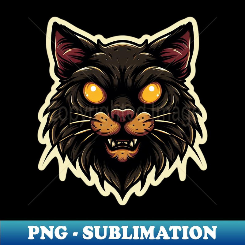 Evil Black Cat - Decorative Sublimation PNG File