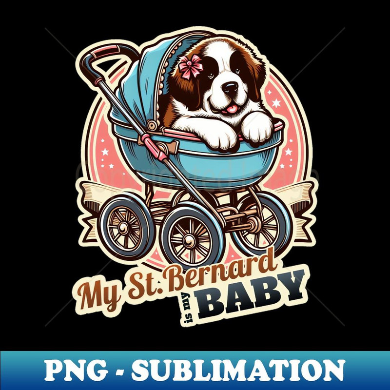 Baby St. Bernard - Instant PNG Sublimation Download