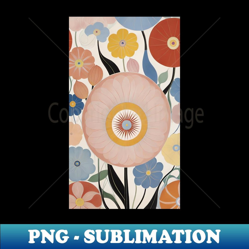 Hilma's Floral Whimsy Abstract Blooms Inspired by Klint - Trendy Sublimation Digital Download