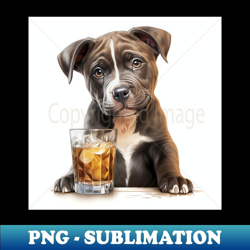 Pit Bull And Whiskey - Exclusive Sublimation Digital File