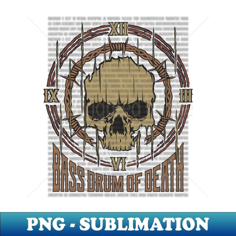 Bass Drum of Death Vintage Skull - Instant Sublimation Digital Download