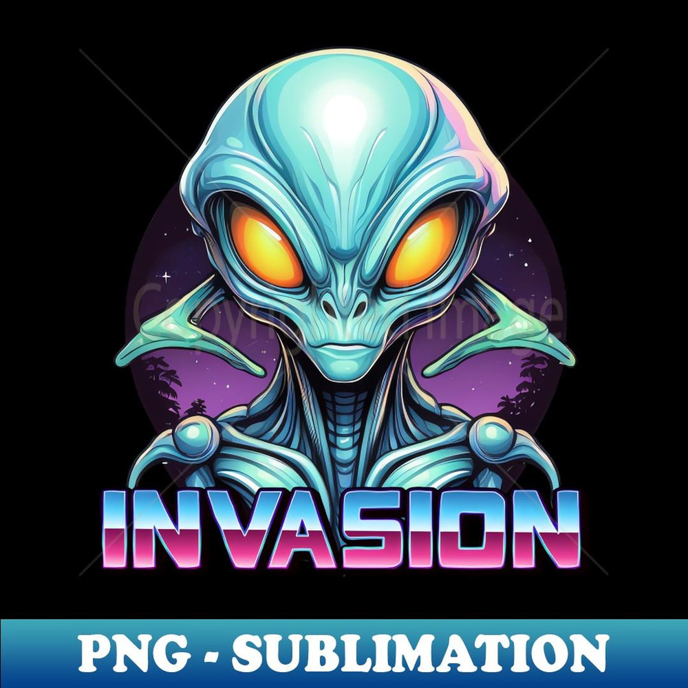UFO Spaceship Alien Invasion - Instant PNG Sublimation Download