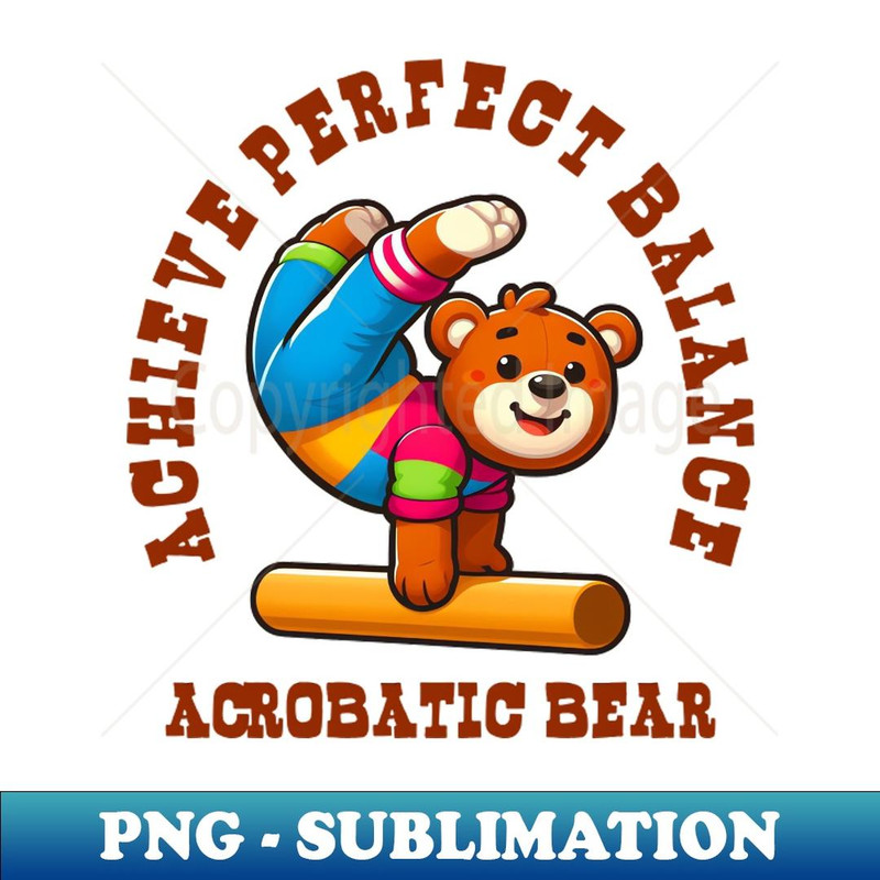 Acrobatic Gymnast Bear - Instant PNG Sublimation Download
