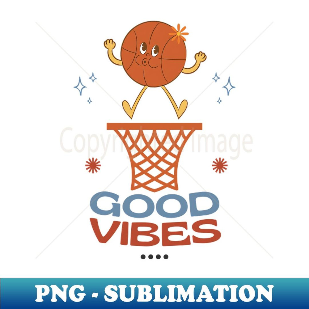 Retro Style Funny Basketball Art - Signature Sublimation PNG File