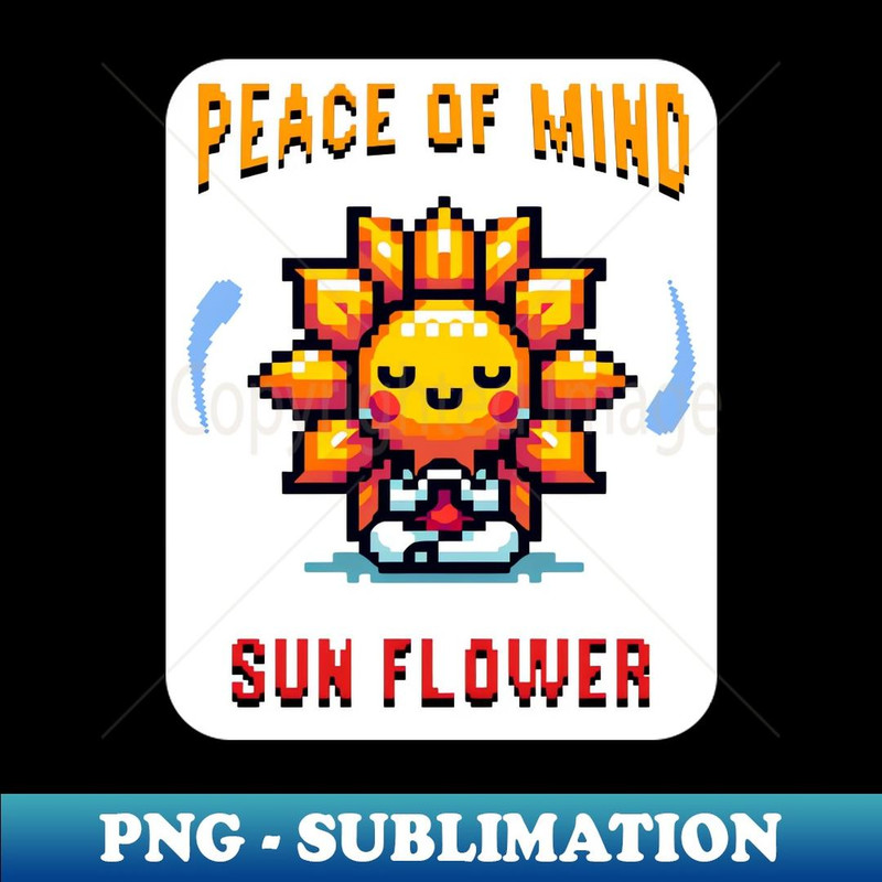 sun flower meditate pixel art - Modern Sublimation PNG File