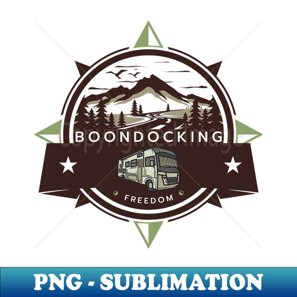 RV Boondocking Camping Freedom - Instant PNG Sublimation Download
