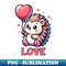 Hedgehog with Balloon - Love - Unique Sublimation PNG Download