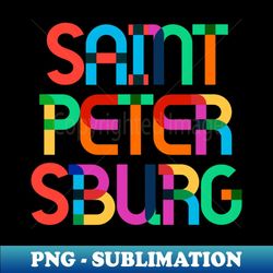 saint petersburg russia pop art letters - retro png sublimation digital download