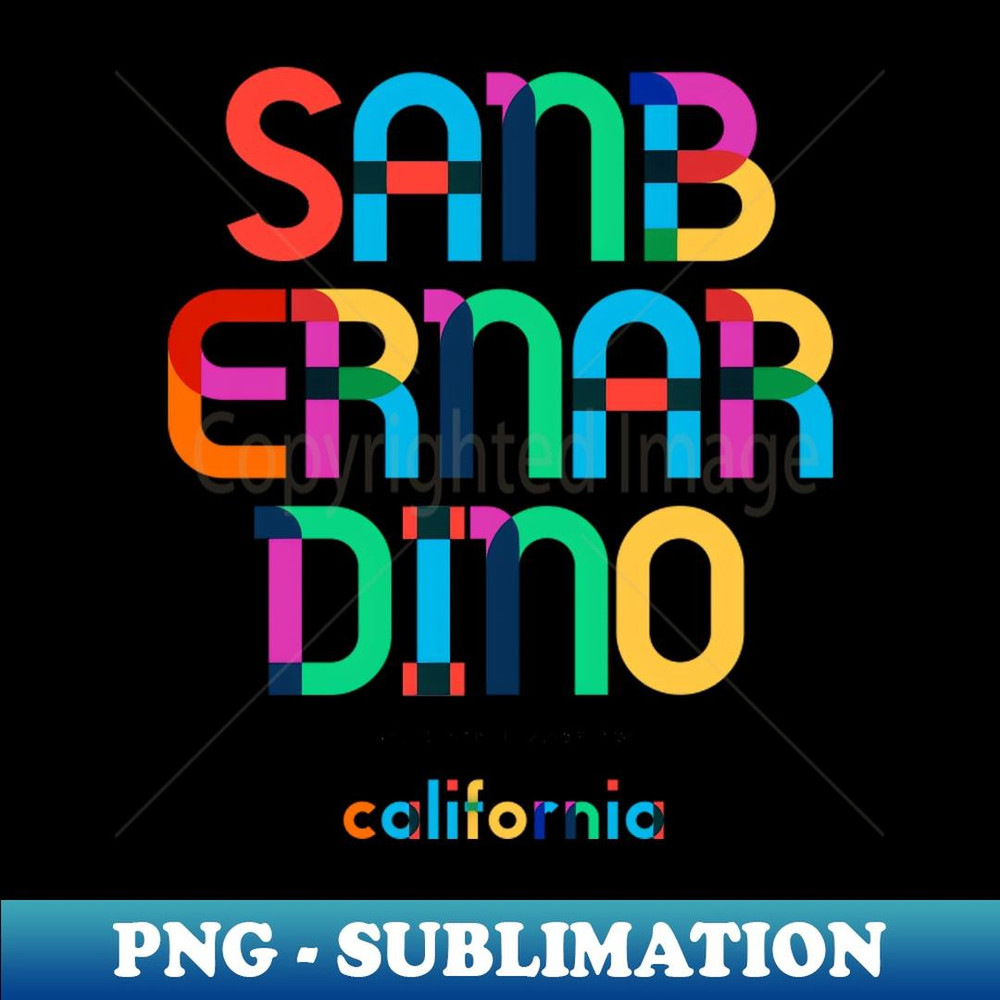 San Bernardino California Mid Century, Pop Art, - High-Quality PNG Sublimation Download