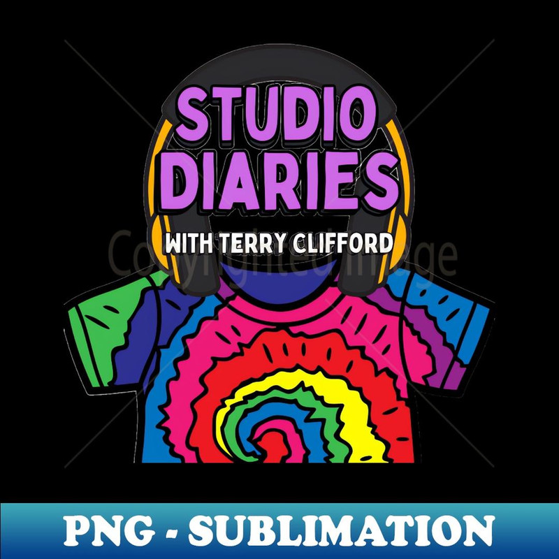 Studio Diaries Tie Dye Shirt with headphones - Modern Sublimation PNG File