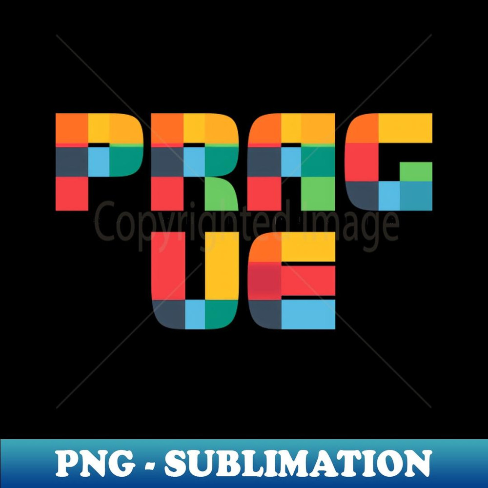 Prague Czech Republic CMYK Pop Art Style - Premium PNG Sublimation File