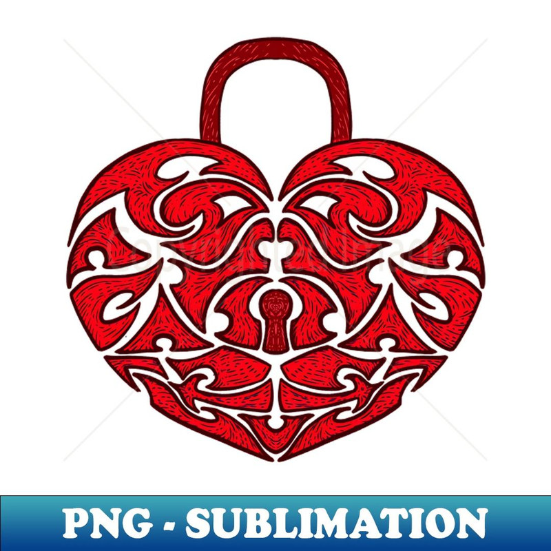 Heart lock - Modern Sublimation PNG File