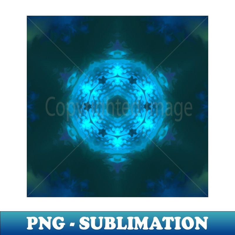 Psychedelic Kaleidoscope Blue Snowflake - PNG Transparent Digital Download File for Sublimation
