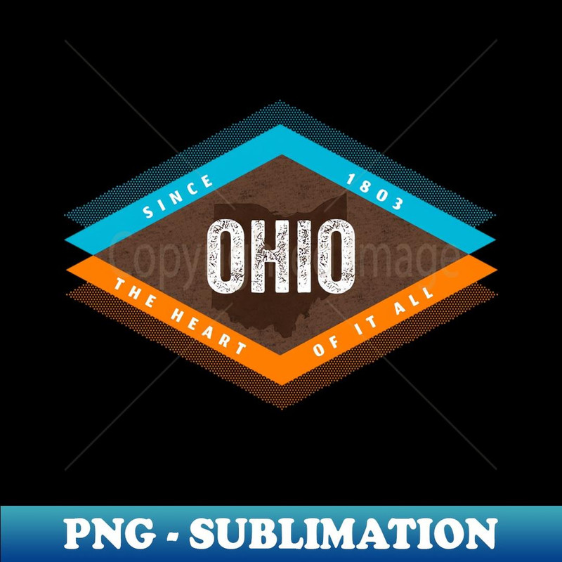 Vintage Mid Century Modern Ohio 1 - Instant Sublimation Digital Download