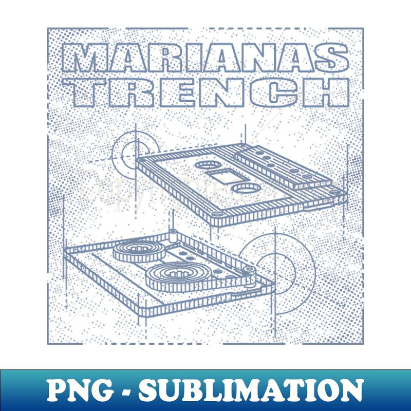Marianas Trench Technical Drawing - Sublimation-Ready PNG File