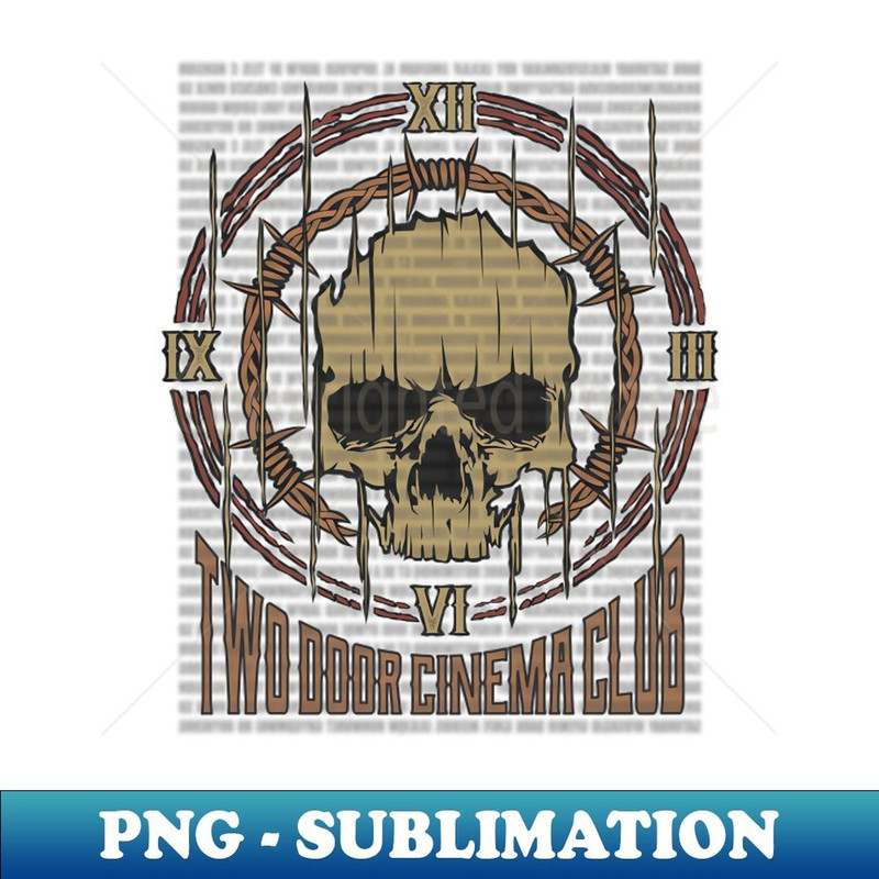 Two Door Cinema Club Vintage Skull - PNG Transparent Sublimation File