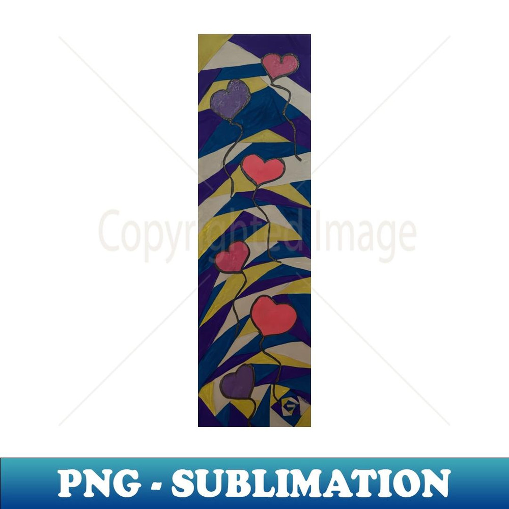 Wibbly Wobbly Balloon Hearts 1 - PNG Transparent Digital Download File for Sublimation