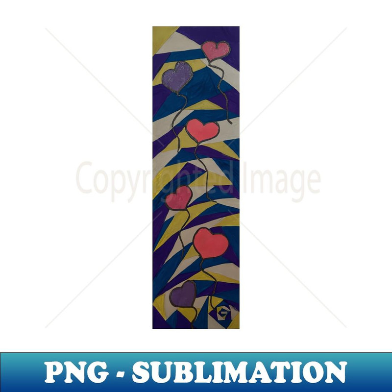 Wibbly Wobbly Balloon Hearts 1 - PNG Transparent Digital Download File for Sublimation