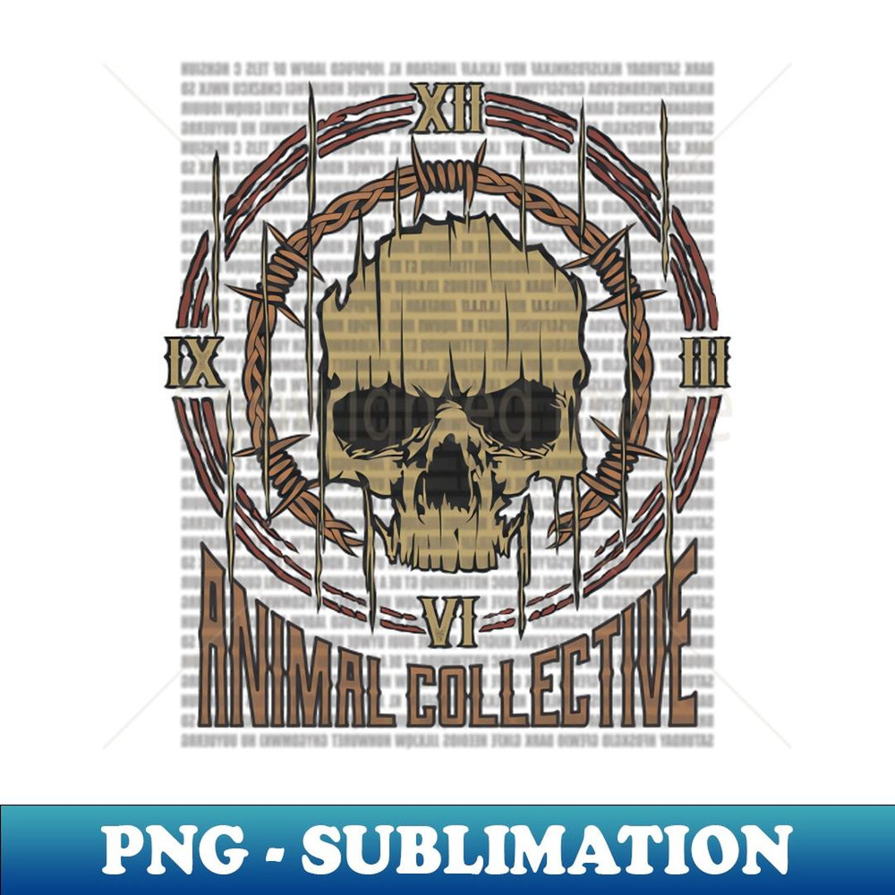 Animal Collective Vintage Skull - PNG Sublimation Digital Download