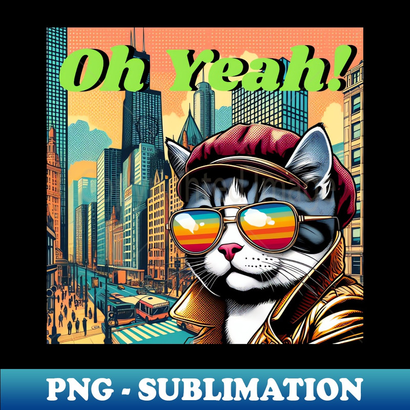 This cool cat is out on the town baby! - Elegant Sublimation PNG Download