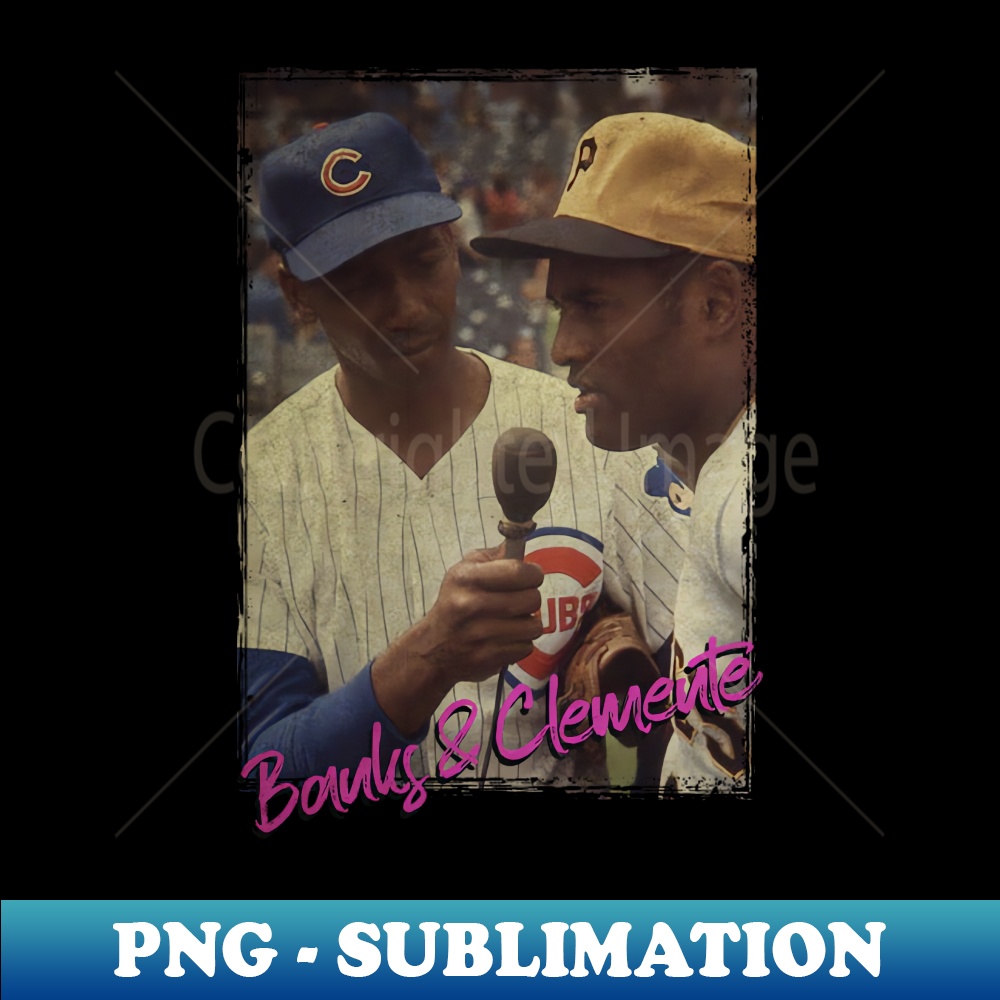 Ernie Banks and Roberto Clemente - Signature Sublimation PNG File