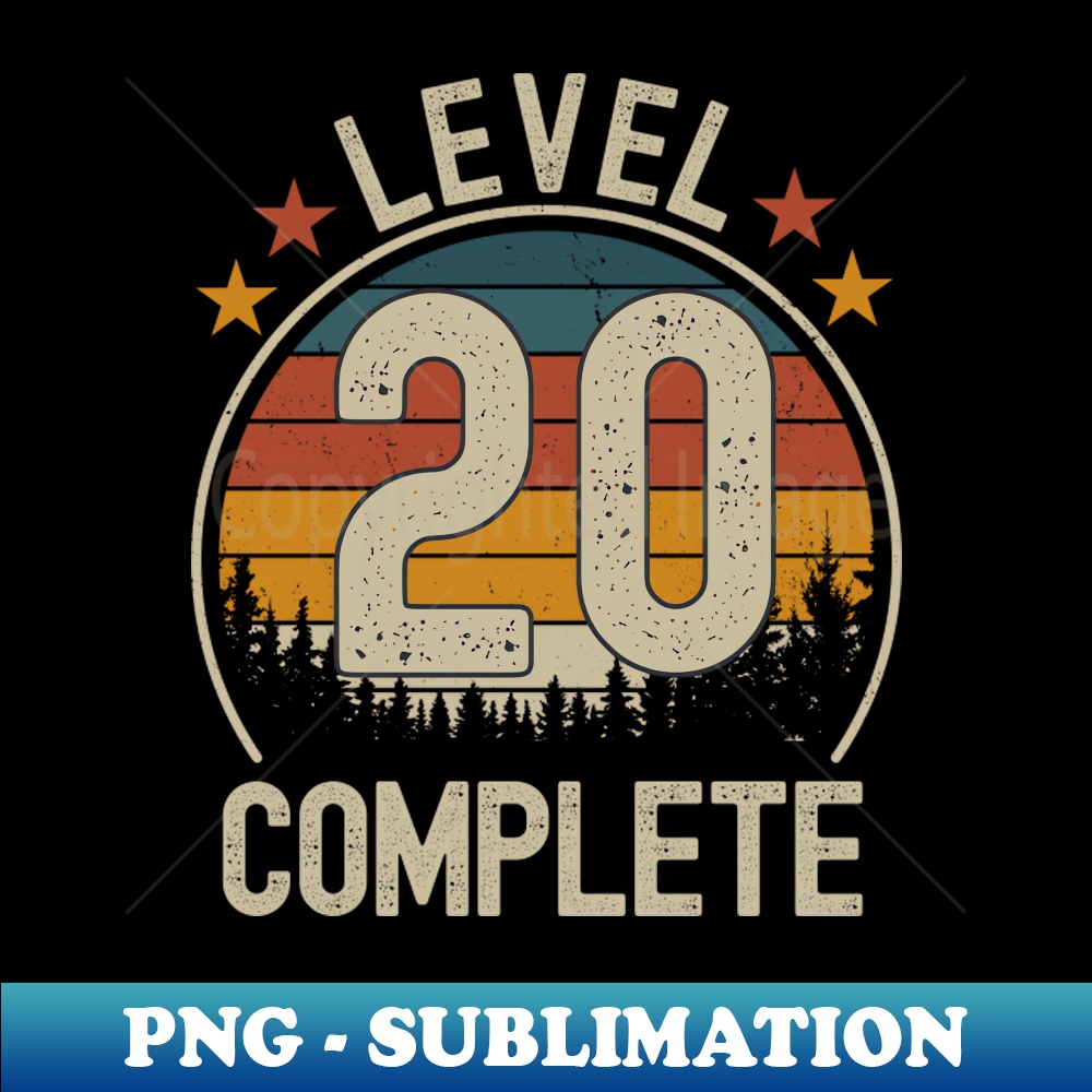 Level 20 Complete, 20th Anniversary Gifts for Him and Her, 20 Years Wedding Anniversary present for Husband and Wife, 20th Wedding Anniversary - Aesthetic Subli