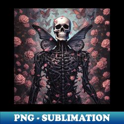 skeleton and roses - vintage sublimation png download