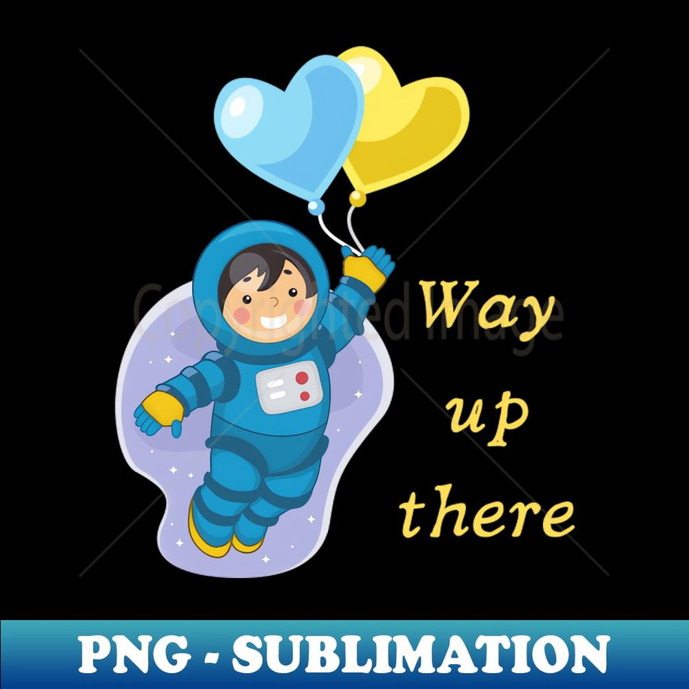 Astronauts With Balloons - PNG Transparent Sublimation File