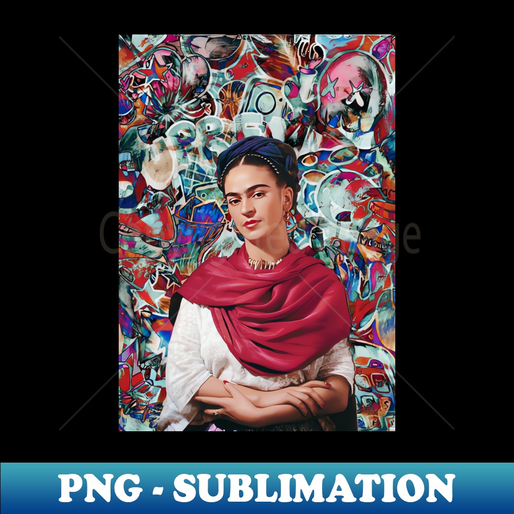 Frida Kahlo Graffiti - Modern Sublimation PNG File