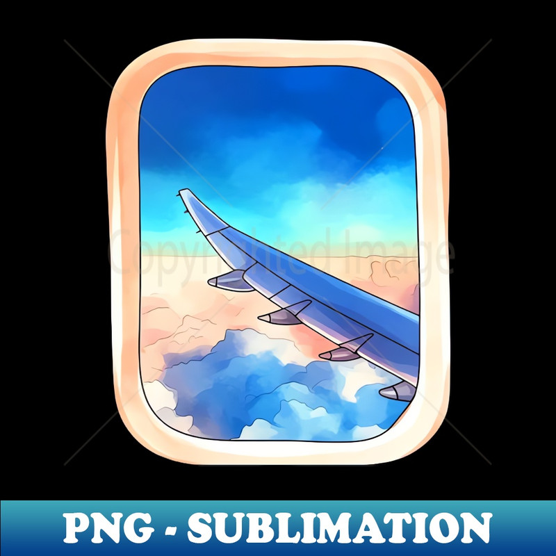Sunset Airplane Window View Quotes - PNG Transparent Sublimation File