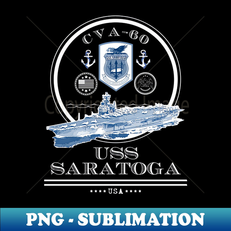 USS Saratoga CVA-60 Naval Ship Military Aircraft Carrier Veteran History - Signature Sublimation PNG File