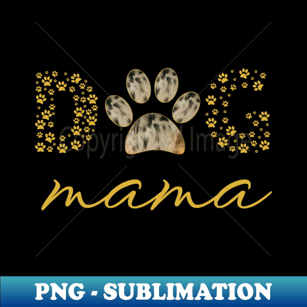 Dog Mama Paw Print Gold - Unique Sublimation PNG Download